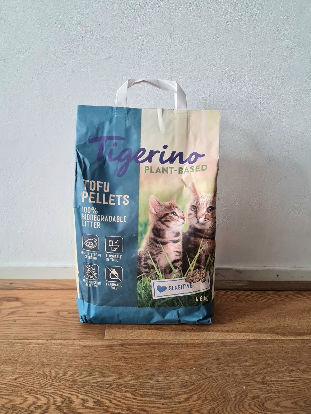 Lettiera per gatti Tigerino al tofu vegetale